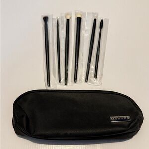 Morphe Sleek Black Brush Set with Carrying Cosmetics Case